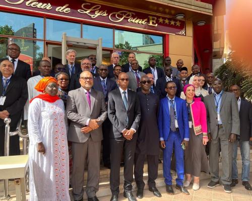H.E Moussa Baldé, Minister of Higher Education and Scientific Research, Senegal and the participated experts in the meeting (Photo: M. Diop, NLA / Senegal)